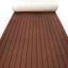 KXKZREN Boat Flooring EVA Foam Decking Sheet Faux Teak Marine Mat Non-Slip Boat Carpet Self-Adhesive Flooring for Jon Boats Motorboat RV Yacht Kayak Swim Platform 44 x 94.5 inch,28.93 sq.ft view 1