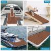 KXKZREN Boat Flooring EVA Foam Decking Sheet Faux Teak Marine Mat Non-Slip Boat Carpet Self-Adhesive Flooring for Jon Boats Motorboat RV Yacht Kayak Swim Platform 44 x 94.5 inch,28.93 sq.ft view 4