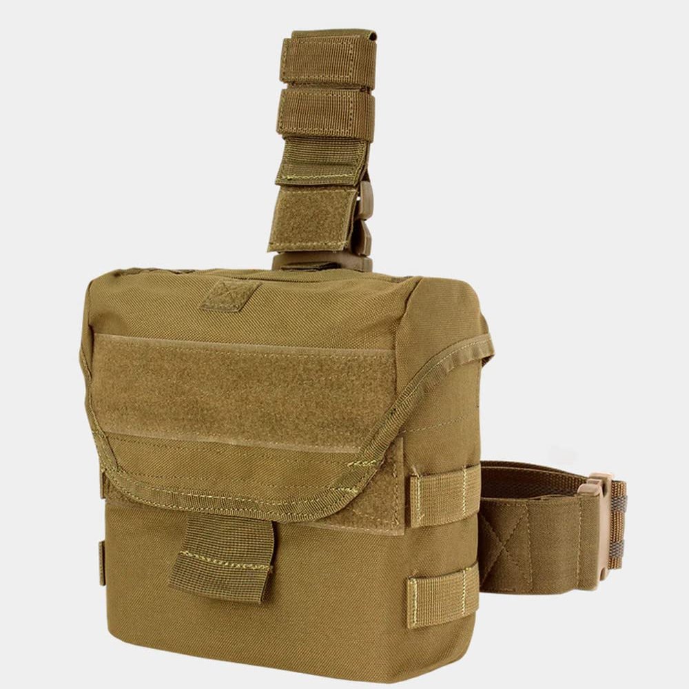 Coyote Molle Tactical Drop Leg Dump Pouch SWAT Thigh Leg Rig Mag Dump Holster