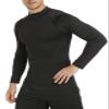 Men's Gym Tights Training Clothes Workout Jogging Sports Set Athletic Long Sleeve Compression Shirts Sportswear Suits Black Top XXL view 1