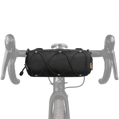 Rhinowalk Bike Handlebar Bag, Bicycle Front Bag Frame Storage Roll Bag Mountain Road Bikes Commuter Shoulder Bag Professional Cycling Accessories-Black+Black