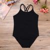 Duoremi Girls Dance Leotard Slim Fitness Ballet Dance Gymnastic Leotard Bodysuit Ballerina Costume Black 3-4 Years view 3