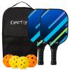 OMOTIYA Pickleball Paddles Set - Fiberglass Surface Pickleball Paddles Set with 2 Rackets, 4 Pickle Balls, and 1 Portable Pickleball Bag, with Ergonomic Cushion Grip, for Men Women Kids Indoor Outdoor view 1