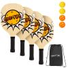 OMOTIYA Pickleball Paddles Set - Wooden Pickleball Paddles Set of 4 Rackets, 4 Pickle Balls and 1 Portable Pickleball Bag, with Ergonomic Cushion Grip, 7-ply Basswood Wood, for Beginner view 1