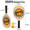 OMOTIYA Pickleball Paddles Set - Wooden Pickleball Paddles Set of 4 Rackets, 4 Pickle Balls and 1 Portable Pickleball Bag, with Ergonomic Cushion Grip, 7-ply Basswood Wood, for Beginner view 2