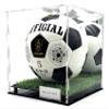 Acrylic Full Size Display Case Stand Box for Sports Memorabilia Collectibles Autograph Square Shoes (Soccer Ball Turf Grass)