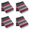 La Montana Mexican Blankets and Throws, 4 Pack, 74"x50" - Made in Mexico, Lightweight Yoga Blanket for Schools, Studios, Outdoors, Camping, Picnic, Decor - Machine Washable, Red/Charcoal/White view 1