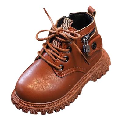 Kids Autumn Winter Snow Boots Toddler Boys Girls Lace Up Ankle High Boots Non Slip Winter Boot (Brown, 23)