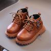 Kids Autumn Winter Snow Boots Toddler Boys Girls Lace Up Ankle High Boots Non Slip Winter Boot (Brown, 23) view 2