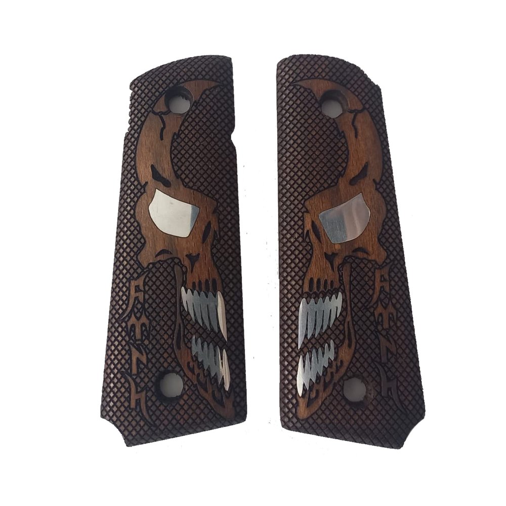EDS Holster Colt 1911 Skull Pattern Wooden Grips