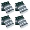 La Montana Mexican Blankets and Throws, 4 Pk, 74"x50" - Made in Mexico, Lightweight Yoga Blanket for Schools, Studios, Outdoors, Camping, Picnic, Decor - Machine Washable, Forest Green/Charcoal/White view 1