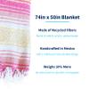 La Montana Mexican Blankets and Throws, 4 Pack, 74"x50" - Made in Mexico, Lightweight Yoga Blanket for Schools, Studios, Outdoors, Camping, Picnic, Decor - Machine Washable, Coral/Melon/Yellow/White view 2