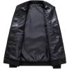 Maiyifu-GJ Men's Stand Collar Leather Bomber Jacket Lightweight Faux Leather Motorcycle Jackets Slim Fit Zip Up Biker Coat (Black,Large) view 3