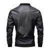 Maiyifu-GJ Men Stand Collar Leather Jacket Lightweight Faux Leather Motorcycle Jackets Casual Slim Zip Up Bomber Biker Coat (Black,Large) view 2