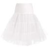 ODIZLI Short Petticoat Skirt Women 50s Petticoat Skirts Knee-Length Tutu Crinoline Slips Underskirts Hoop Skirt Retro Crinoline High Waist Knee Swing Skirt Lady Lolita Petticoat White L view 1
