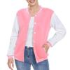 ACEFAST INC Women's Varsity Jacket Baseball Uniform Casual Long Sleeve Sport Bomber Jacket Coat view 1