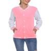 ACEFAST INC Women's Varsity Jacket Baseball Uniform Casual Long Sleeve Sport Bomber Jacket Coat view 2