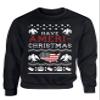 ALLNTRENDS Have Ameri Christmas Love America Ugly Christmas Sweater Funny Patriotic Sweatshirt (M, Black) view 1