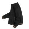 Maiyifu-GJ Men's Casual Zipper Stand Collar Jacket Lightweight Cotton Full Zip Coat Slim Fit Vintage Winter Warm Jackets (Black,Medium) view 2