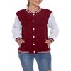 ACEFAST INC Women's Varsity Jacket Baseball Uniform Casual Long Sleeve Sport Bomber Jacket Coat view 2