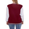 ACEFAST INC Women's Varsity Jacket Baseball Uniform Casual Long Sleeve Sport Bomber Jacket Coat view 3