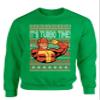 ALLNTRENDS It's Turbo Time Ugly Christmas Sweater Xmas Party Sweatshirt (4XL, Irish Green) view 1
