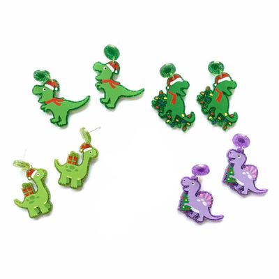 4 Pairs Acrylic Christmas Stud Earrings Set -C