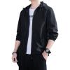 Maiyifu-GJ Men's Lightweight Full Zip Windproof Hoodie Slim Fit Casual Hooded Sweatshirt Outdoor Spring Active Windbreaker (Black,Medium) view 1