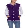 ACEFAST INC Women's Varsity Jacket Baseball Uniform Casual Long Sleeve Sport Bomber Jacket Coat view 2