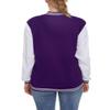 ACEFAST INC Women's Varsity Jacket Baseball Uniform Casual Long Sleeve Sport Bomber Jacket Coat view 3