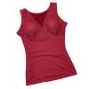 ANRIO Velvet Thicken Thermal Underwear for Women Plus Size Thermals Body Slim Shaper Camisole Sleeveless Vest Tank Tops (Color : Wine, Size : XL/X-Large) view 1