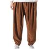 Ymosrh Mens Joggers, Men Sweatpants Joggers with Pockets Athletic Pants Long Tall Men's Trousers, Japanese Retro Corduroy Loose Casual Shorts, Work Safety Trousers Pants Fit Track (3XL, Brown) view 1