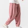 Ymosrh Mens Sweatpants Joggers, Athletic Pants Lounge Wear Jockers Men Pants Men's Trousers, Japanese Retro Corduroy Loose Casual Shorts, Work Safety Trousers Sweat Workout Training (M, Pink) view 2