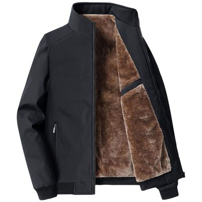 Maiyifu-GJ Men's Full Zip Windproof Jacket Fleece Lined Slim Fit Casual Coat Outdoor Long Sleeve Thermal Windbreaker (Black,X-Large)