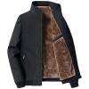 Maiyifu-GJ Men's Full Zip Windproof Jacket Fleece Lined Slim Fit Casual Coat Outdoor Long Sleeve Thermal Windbreaker (Black,X-Large)