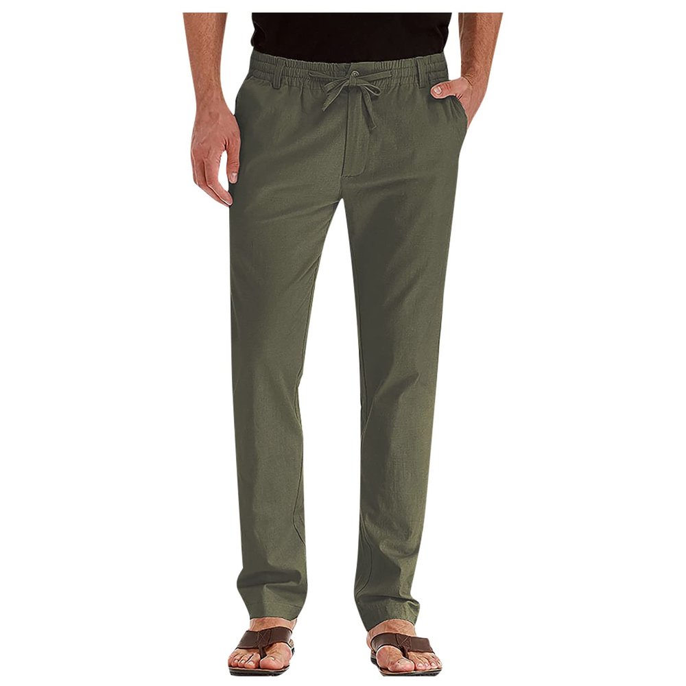 Men Sweatpants, Mens Skinny Cargo Pants Stretch Track Swearpants Men's Casual Pants Loose Large Elastic Waist Cotton Versatile Solid Color Sweatpants Work Out Pant Comfy Pants Fit (L, Army Green)