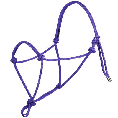 Harrison Howard Rope Halter for Horses Super Sturdy Horse Rope Training Halter with 2 Knot 1/4" Stiff Halter Cord Draft Purple