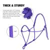 Harrison Howard Rope Halter for Horses Super Sturdy Horse Rope Training Halter with 2 Knot 1/4" Stiff Halter Cord Draft Purple view 3