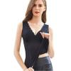ANRIO Velvet Thicken Thermal Underwear for Women Plus Size Thermals Body Slim Shaper Camisole Sleeveless Vest Tank Tops (Color : Black, Size : XXXXL/XXXX-Large) view 2