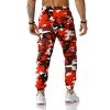 Mens Joggers, Gym Pants Men's Joggers Sweatpants Big and Tall Snow Pants for Men 5X Patchwork Camouflage Jogging Pants Outdoor Sports Fitness Slim Fit Exercise Pants Polyester (L, Red) view 2
