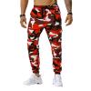 Mens Joggers, Gym Pants Men's Joggers Sweatpants Big and Tall Snow Pants for Men 5X Patchwork Camouflage Jogging Pants Outdoor Sports Fitness Slim Fit Exercise Pants Polyester (L, Red) view 4