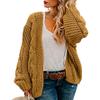 BLUOOS Womens Open Front Long Sleeve Knit Cardigan Sweaters Loose Outwear Coat 2085A2-Yellow,XXL view 1