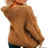 BLUOOS Womens Open Front Long Sleeve Knit Cardigan Sweaters Loose Outwear Coat 2085A2-Yellow,XXL view 2