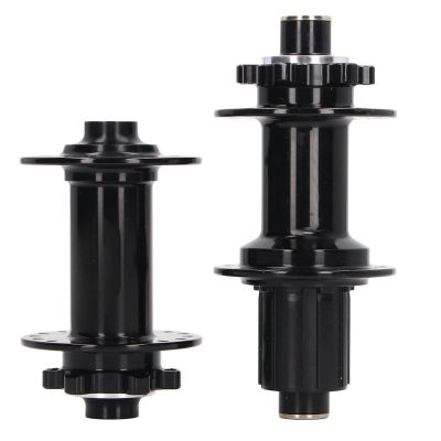 2pcs Bike Wheel Part Bicycle Hubs, Black Aluminium Alloy 32 Holes Front Rear Bike Disc Hubs, Quick Release, 4 Bearing for Mountain Cycling