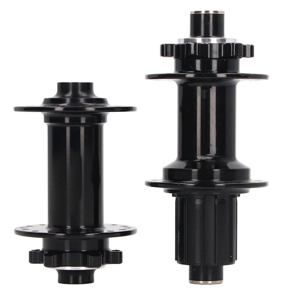 2pcs Bike Wheel Part Bicycle Hubs, Black Aluminium Alloy 32 Holes Front Rear Bike Disc Hubs, Quick Release, 4 Bearing for Mountain Cycling