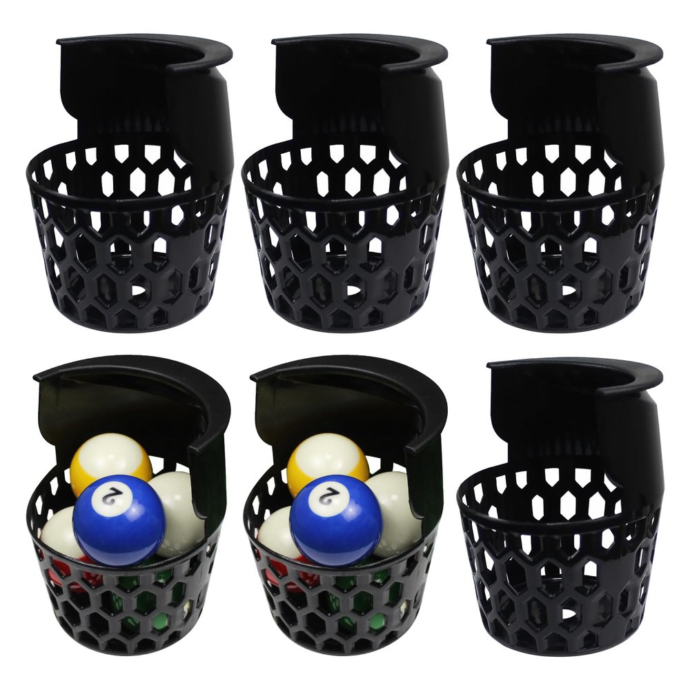 Scott Edward 6pcs Billiard Pockets, Plastic Web Billiard Pockets, Black Billiards net Bag, Heavy Duty Billiard Table, Pool Table Pockets Web Pocket