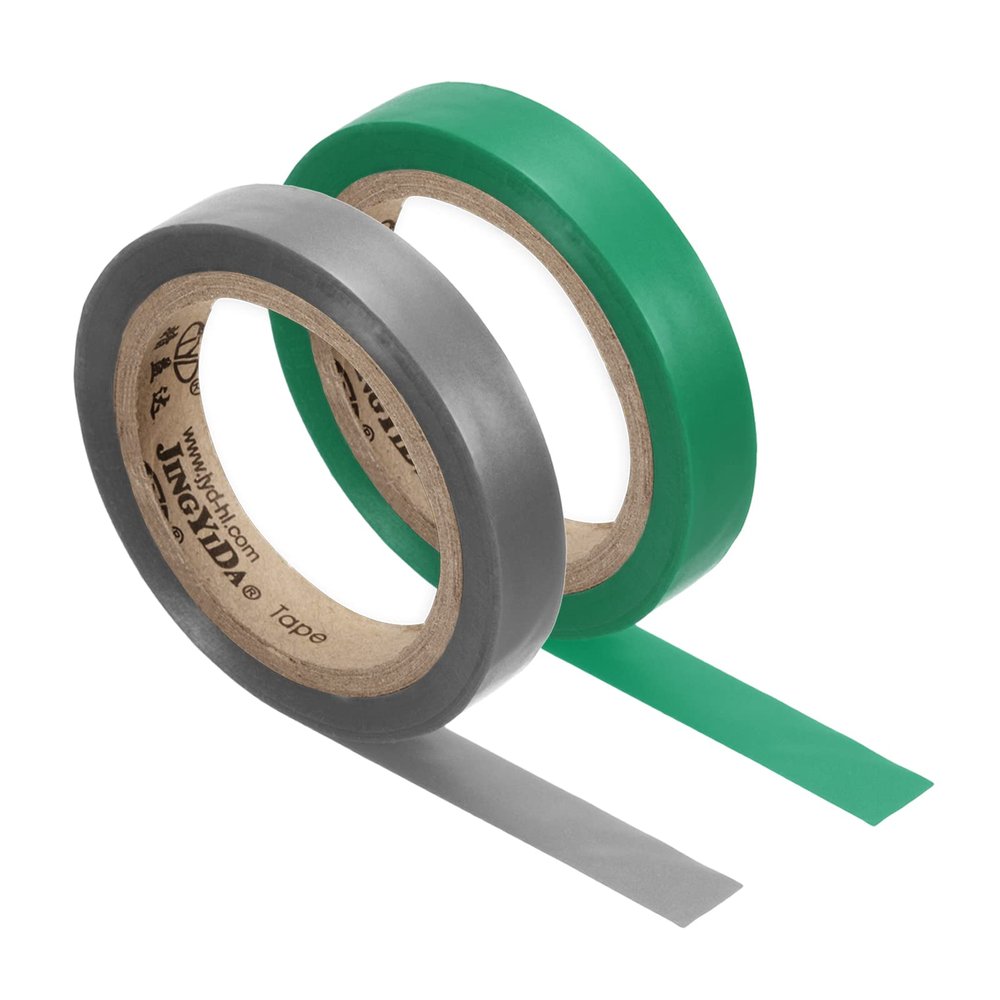 PATIKIL 26Ft Grip Finishing Tape, 2 Pack PVC Racquet Finishing Tapes Racket Accessories Sticky Seal for Tennis Badminton, Grey/Green
