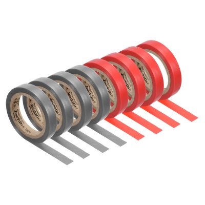 PATIKIL 26Ft Grip Finishing Tape, 8 Pack PVC Racquet Finishing Tapes Racket Accessories Sticky Seal for Tennis Badminton, Red/Grey
