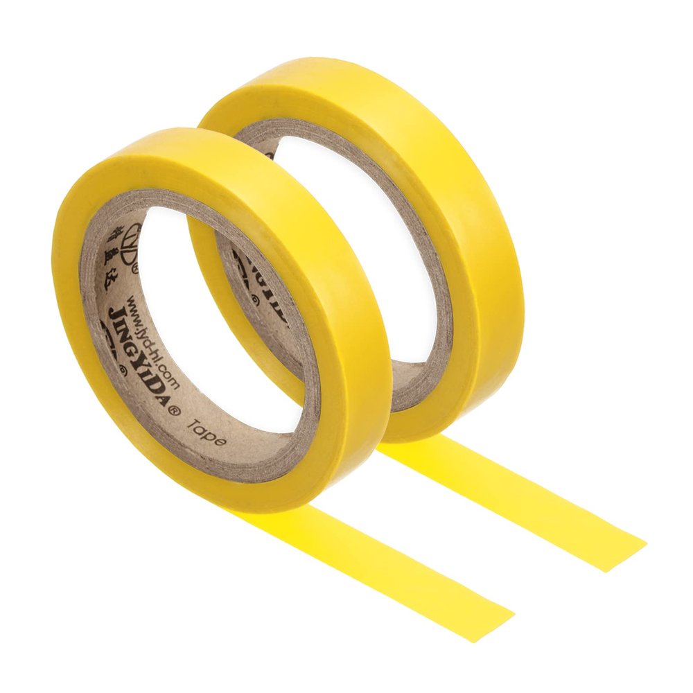 PATIKIL 26Ft Grip Finishing Tape, 2 Pack PVC Racquet Finishing Tapes Racket Accessories Sticky Seal for Tennis Badminton, Yellow