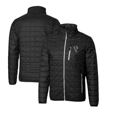 Cutter & Buck Men's Black Atlanta Falcons Throwback Logo Rainier Primaloft Eco Insulated Full-Zip Puffer Jacket
